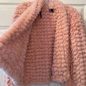 Love Token Women’s Drape front Jacket- Pink